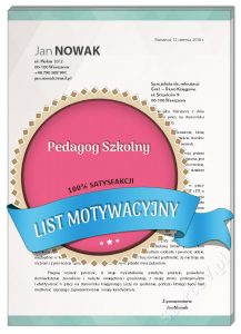 list motywacyjny pedagog szkolny